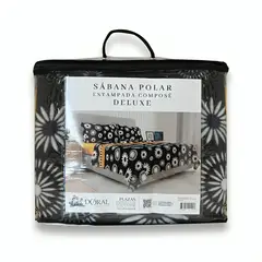 DORAL - Sábanas de Polar Composé 2 Plazas / Flor Negro Salmón –