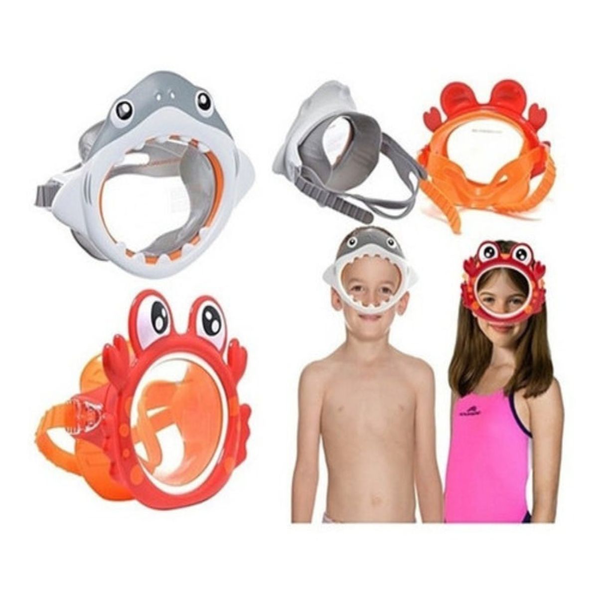 INTEX - Máscara de Buceo Junior INTEX Fun Tiburón