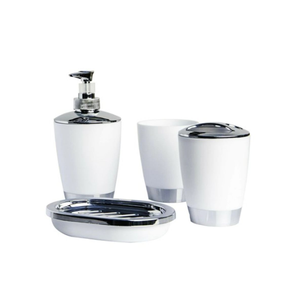 GENERICO - SET ACCESORIOS BAÑO 4UN BLANCO MIXA-MIMBRAL
