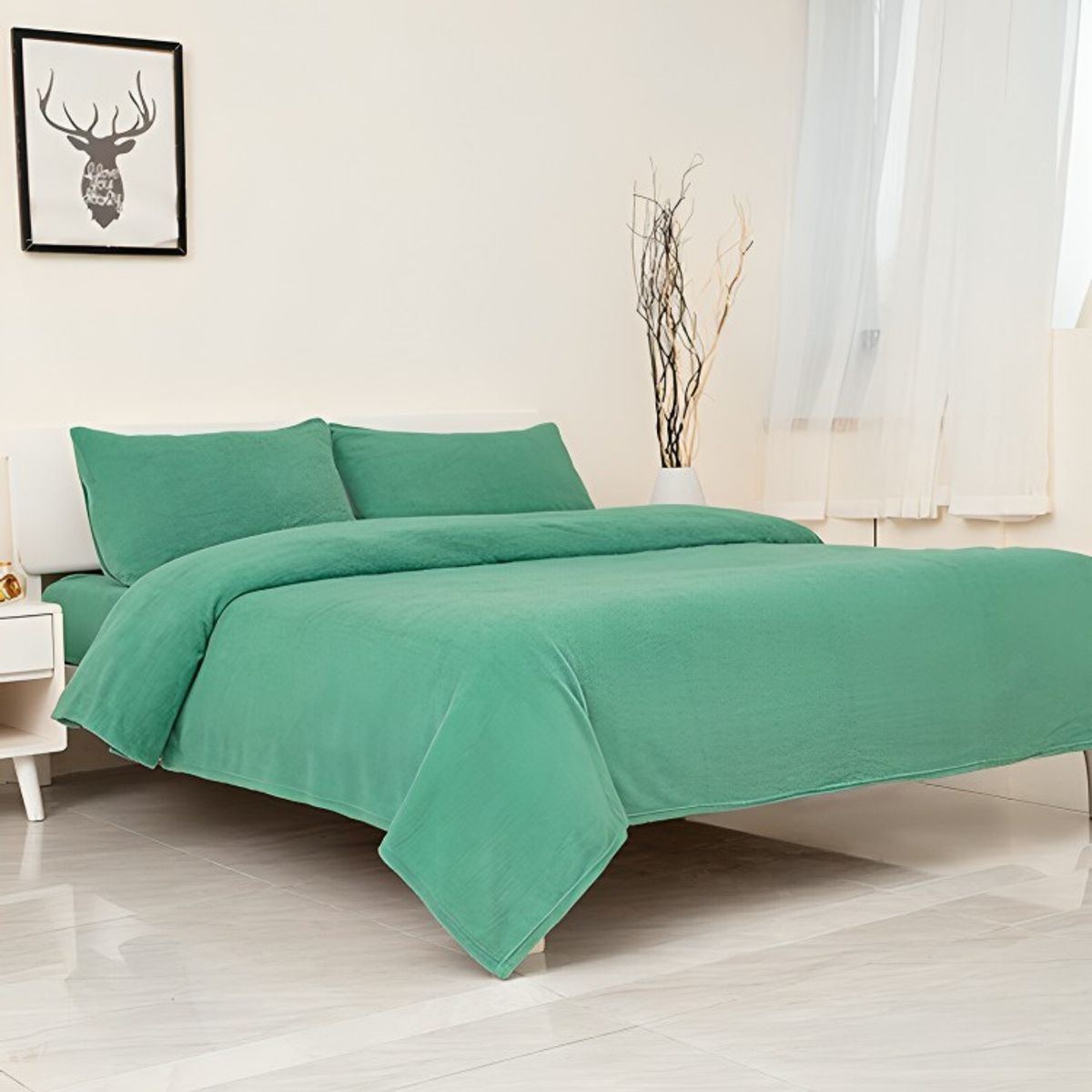 DORAL - Sábanas Chiporro Lisa 1,5 Plazas / Verde– Doral