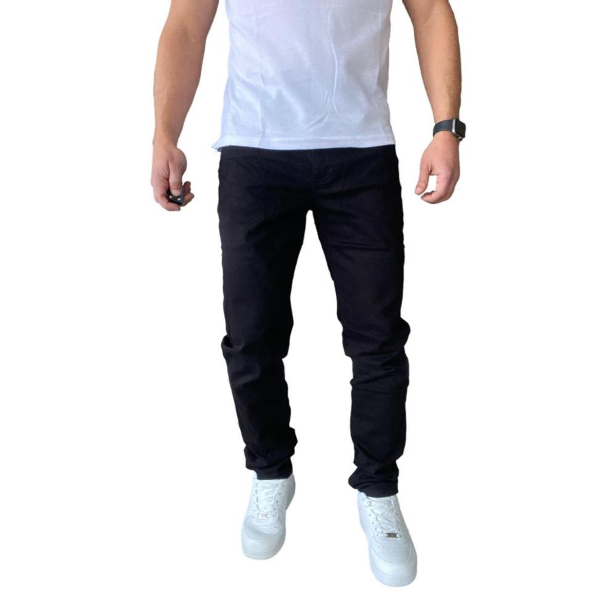 MOSAICO - Pantalón Tela Elasticado Slim Fit Colores - Gris