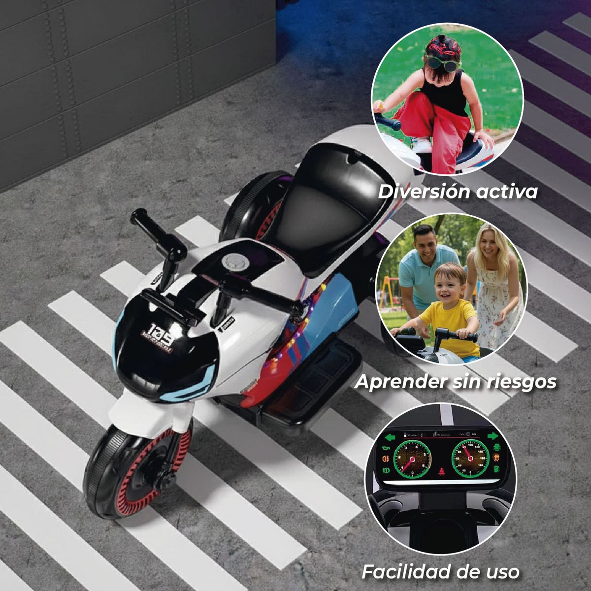 MUNDO ONLINE - Moto Electrica Niño a Bateria Nitro Frace CF Blanca