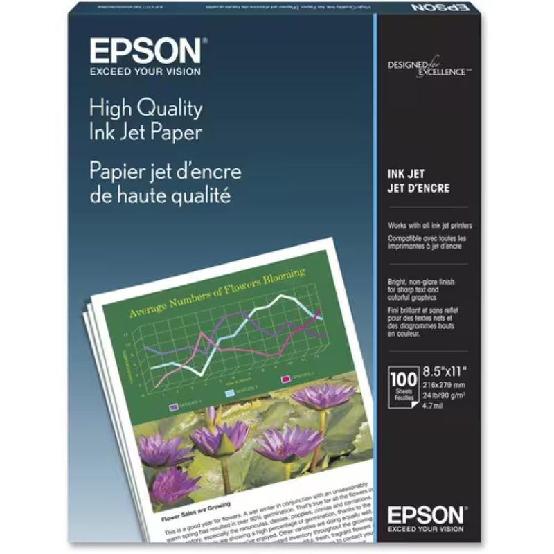 EPSON - Papel Epson High Quality Ink Jet 100 hojas Tamaño carta