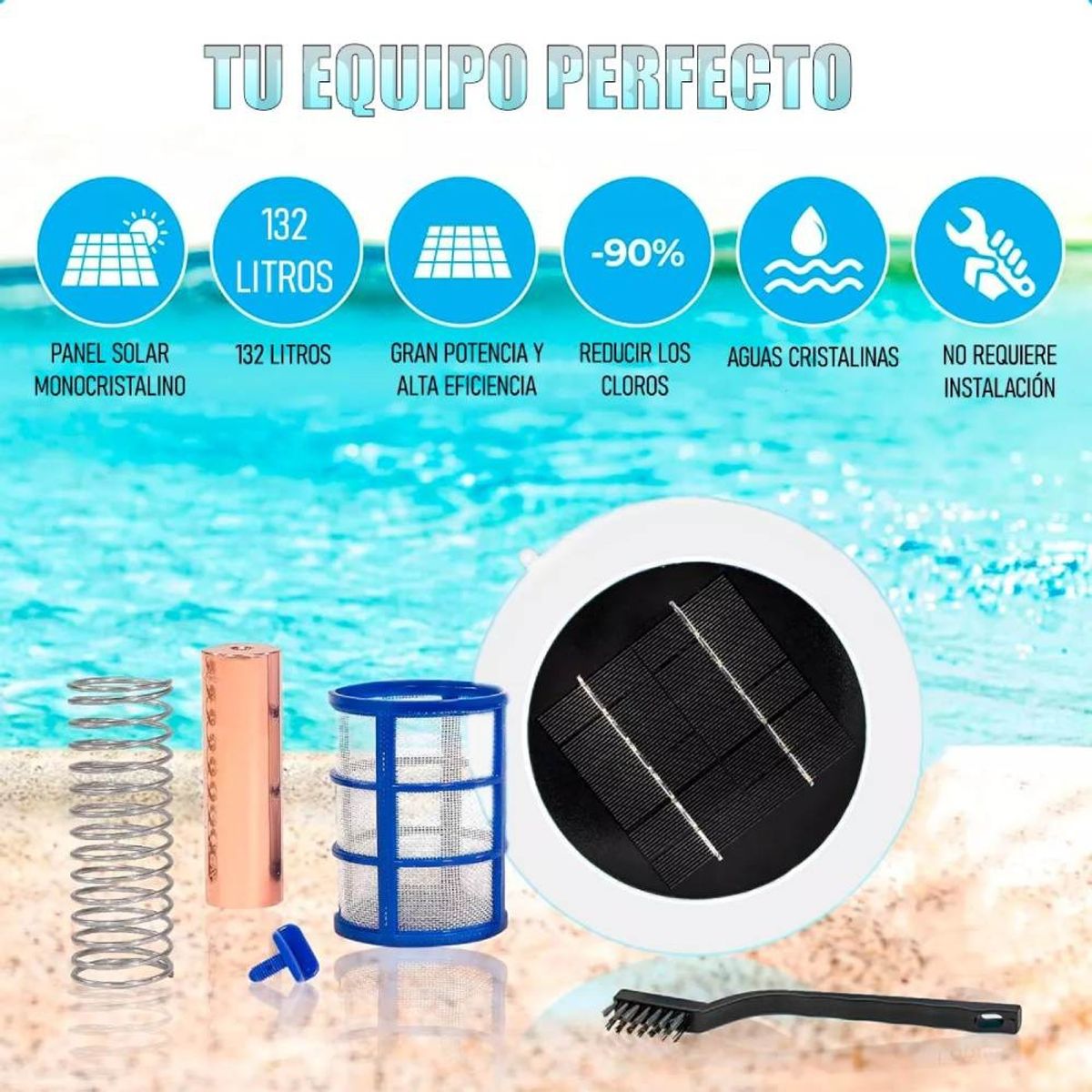 MUNDO MAGIA - Filtros De Piscina Ionizador Piscina Solar Purificador Solar