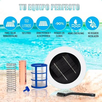 Imagen 2 del producto Filtros De Piscina Ionizador Piscina Solar Purificador Solar