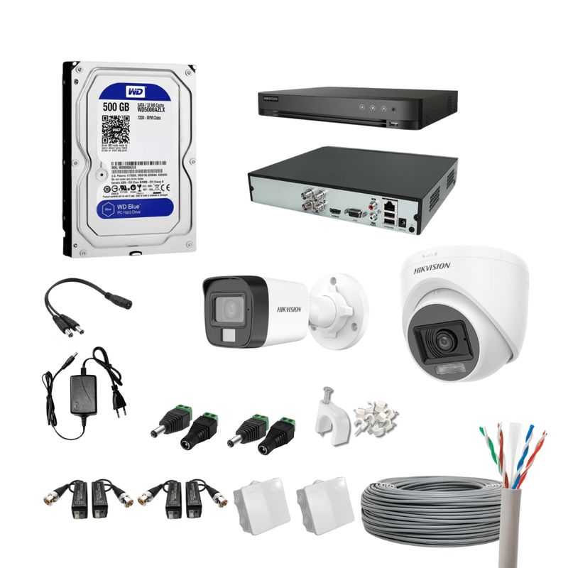 HIKVISION - Kit 2 Cámaras de Seguridad pack de Instalación – Hikvision