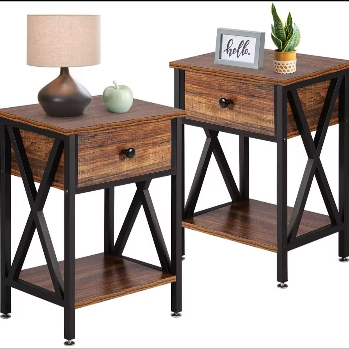 HABITA2 CHILE - Pack 2 Veladores Cross (Mesa de Noche)