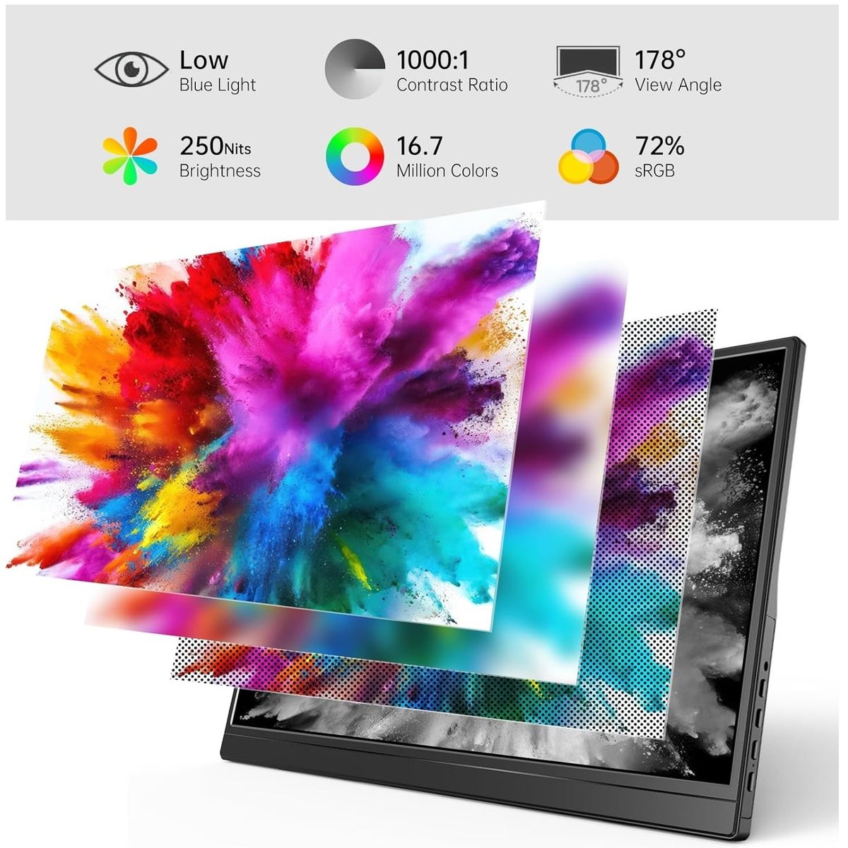 GENERICO - Monitor Portátil YXK 15,6'' Full HD 1080p USB-C HDMI 