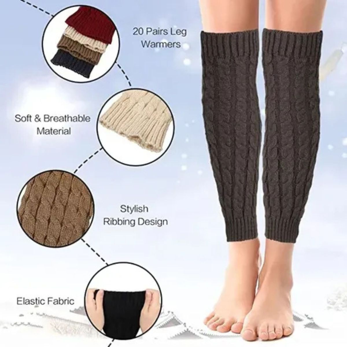 LOOK SHOP - Polainas Lana Invierno Abrigadoras Mujer/niña Colores. Viral 123