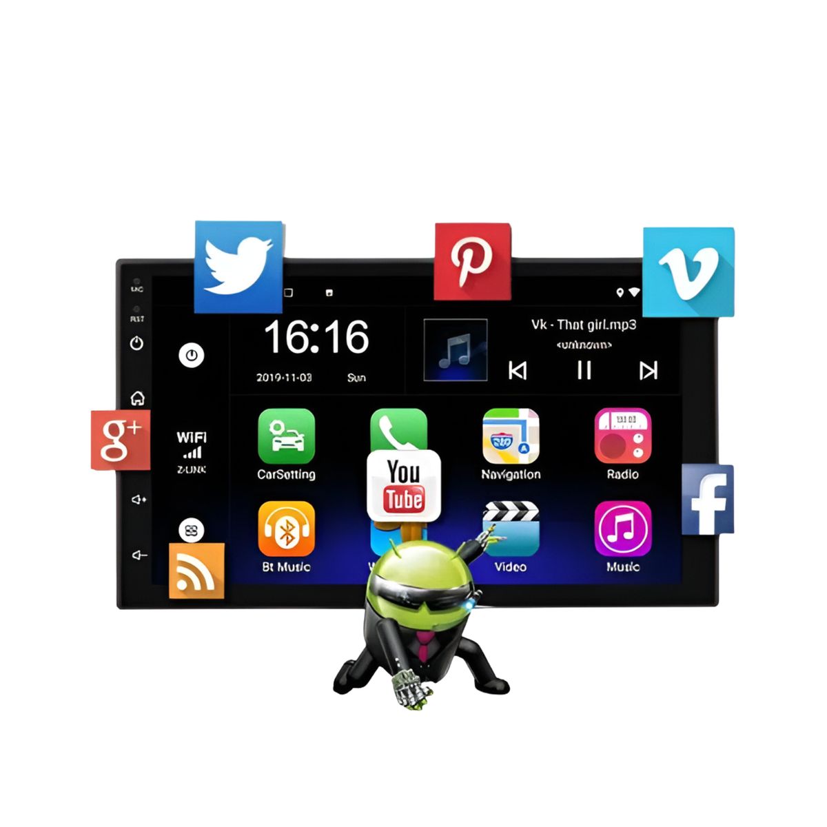 GENERICO - Radio Auto Android WiFi Bluetooth USB y Camara de Retroceso