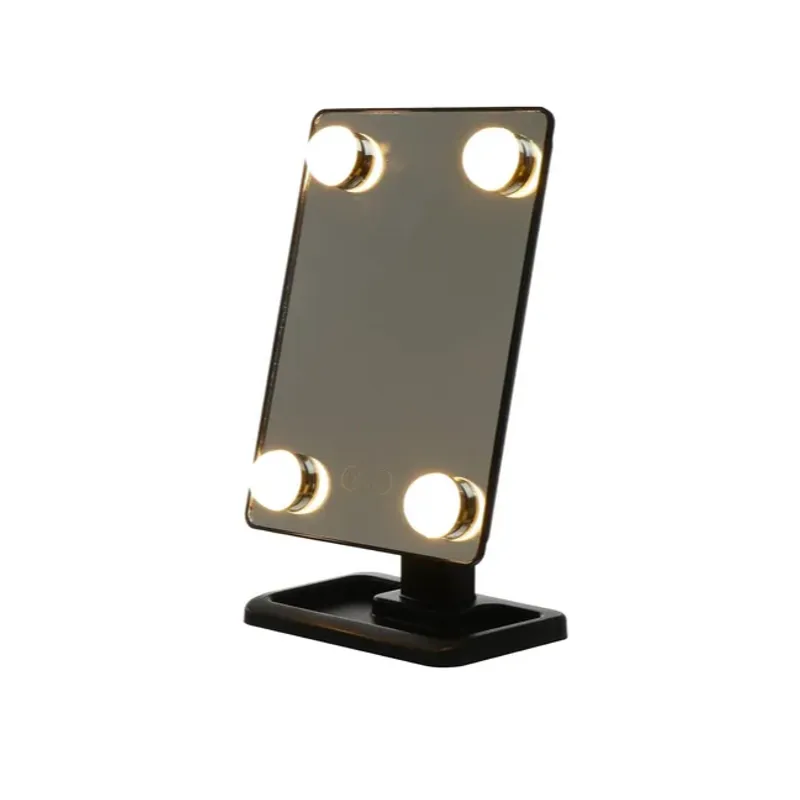 GENERICO - Espejo De Maquillaje Giratorio 4 Bombillas 24 Led Táctil