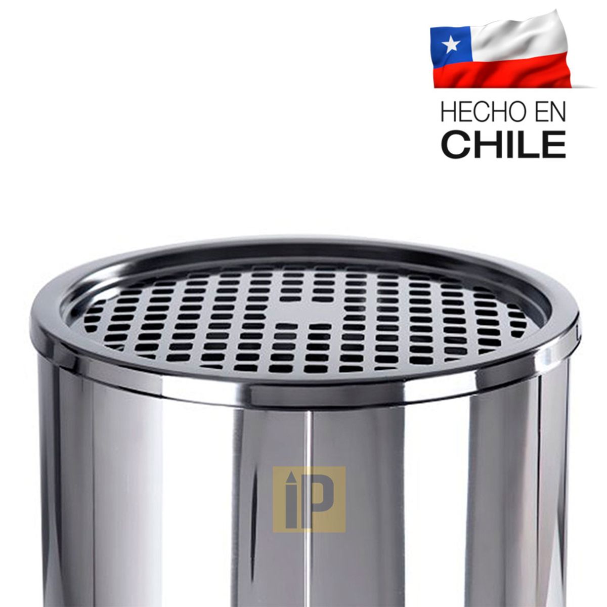 GENERICO - Basurero de acero inoxidable con cenicero 18 litros