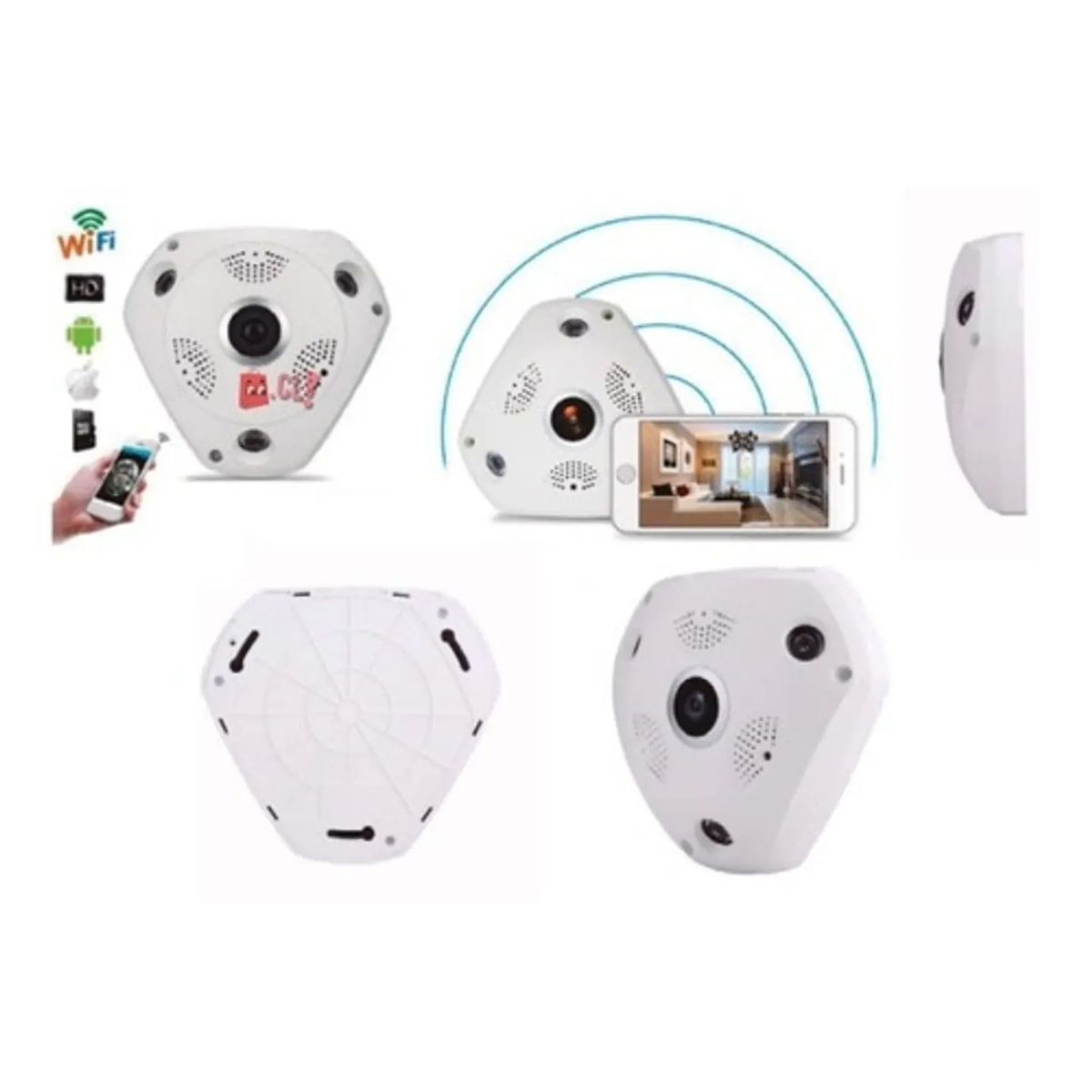 PUNTO STORE - Cámara De Seguridad 360 Grados Wifi Visión Nocturna - Ps