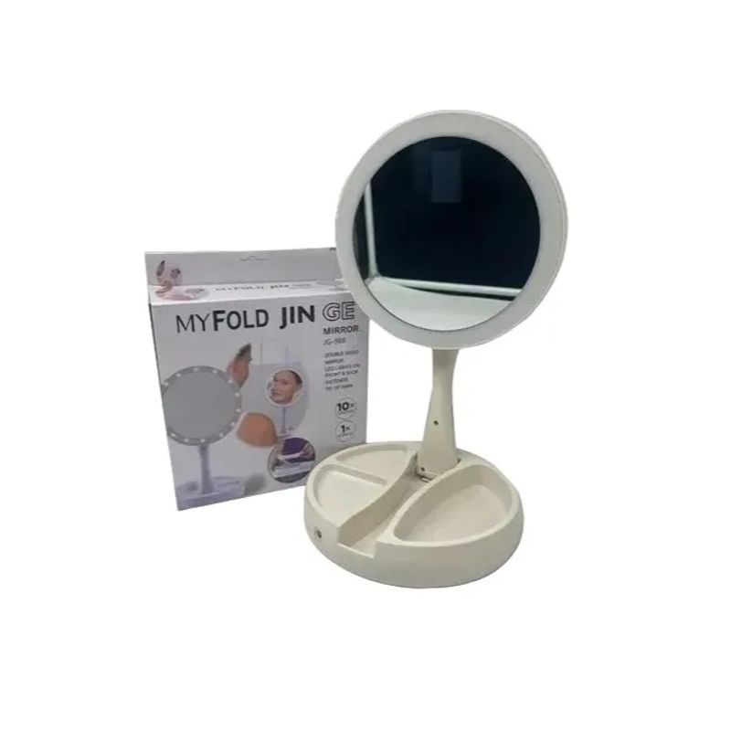 GENERICO - Espejo Para Maquillaje Luz Led Plegable Aumento 10x Redondo