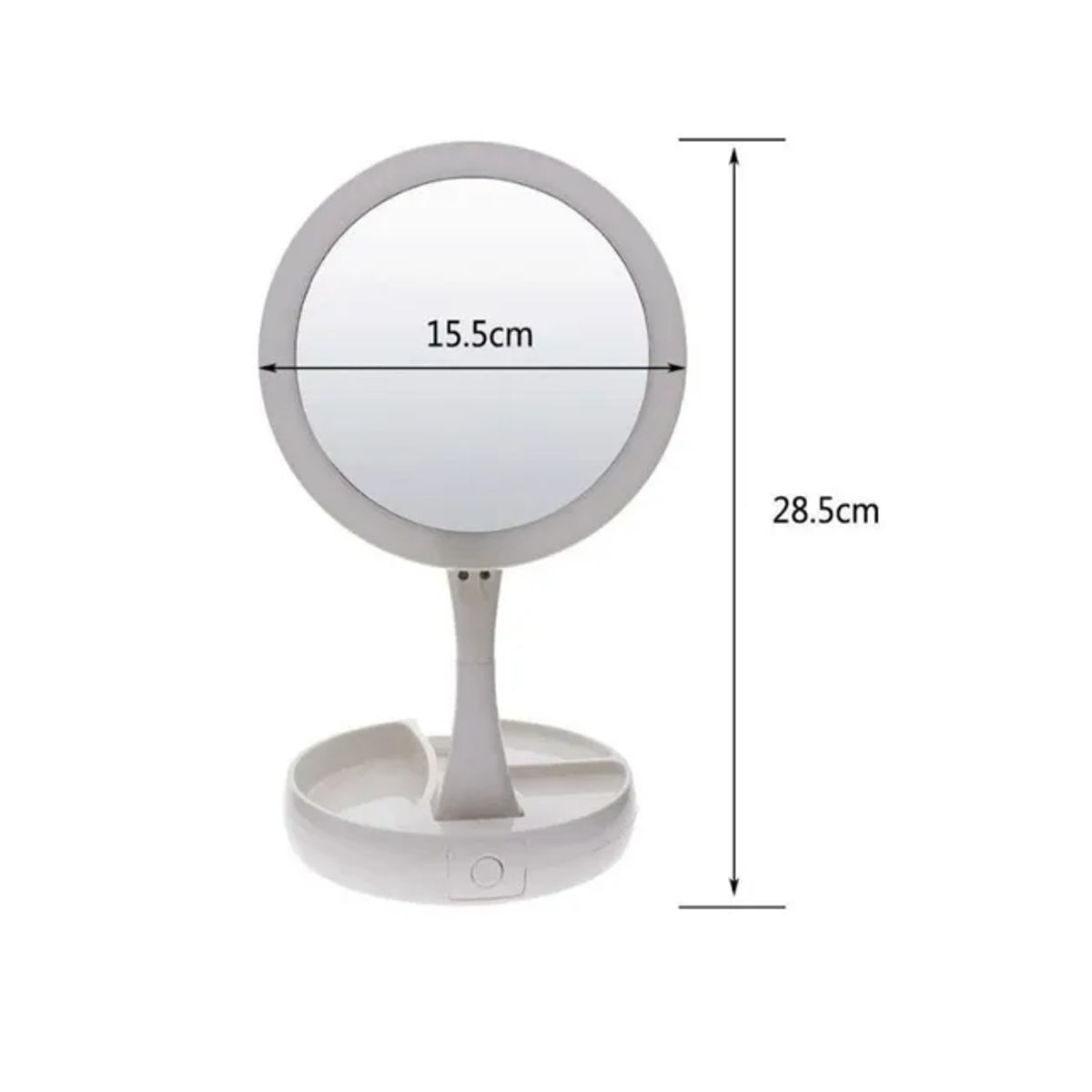 GENERICO - Espejo Para Maquillaje Luz Led Plegable Aumento 10x Redondo