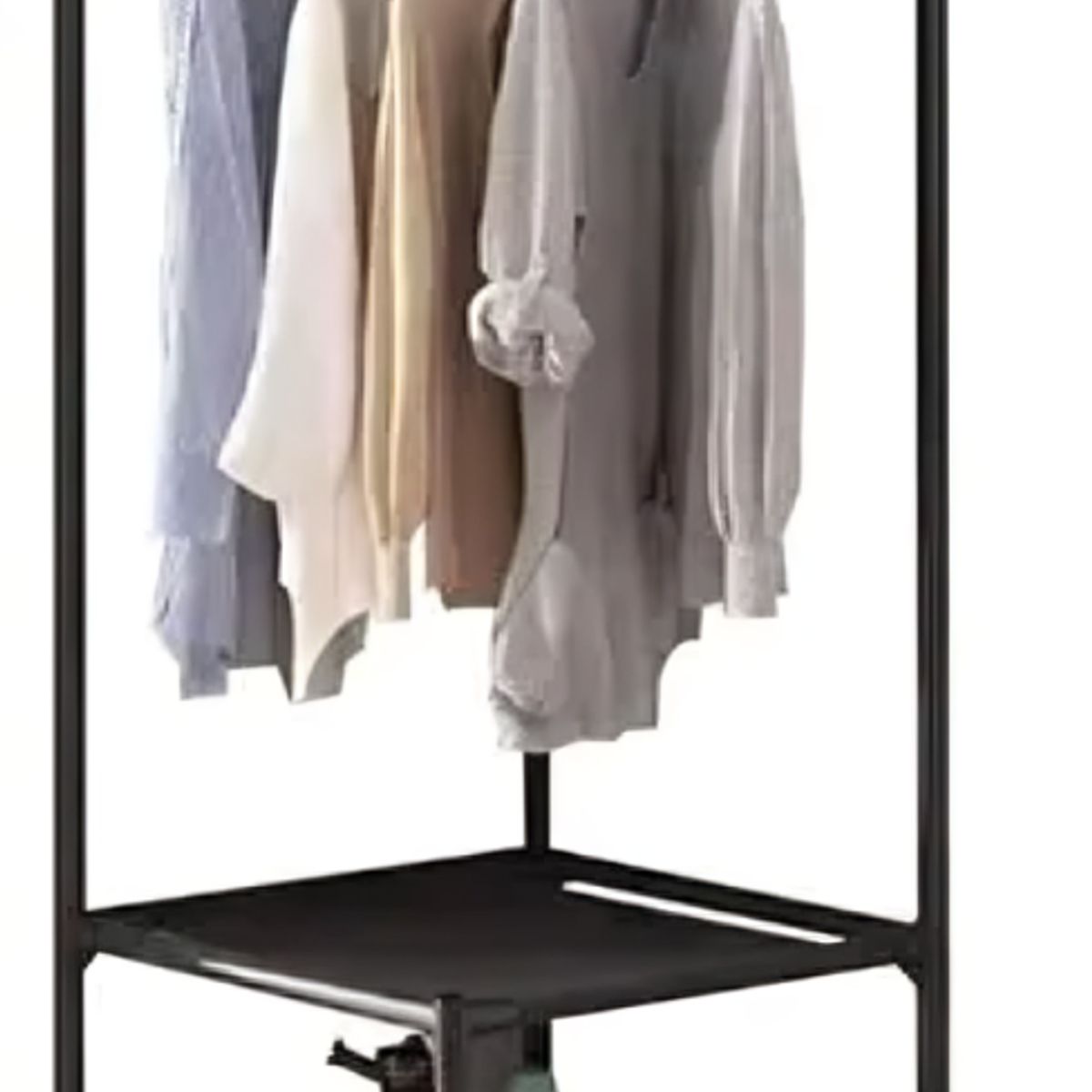 SIRENA - Perchero negro organizador de ropa y calzado de 188 cm armable