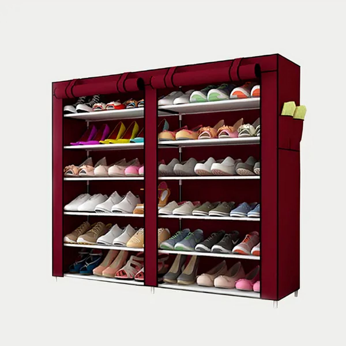 SIRENA - Zapatero de tela burdeo con estructura liviana y diseño funcional