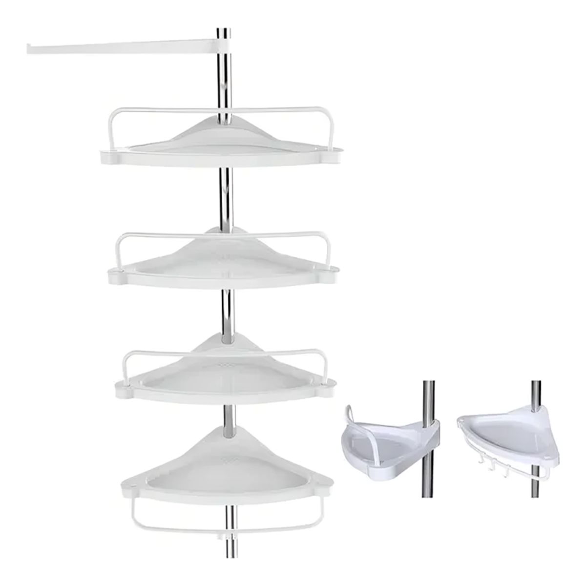 SIRENA - Esquinero retráctil para baño con niveles ajustables y drenaje rápido