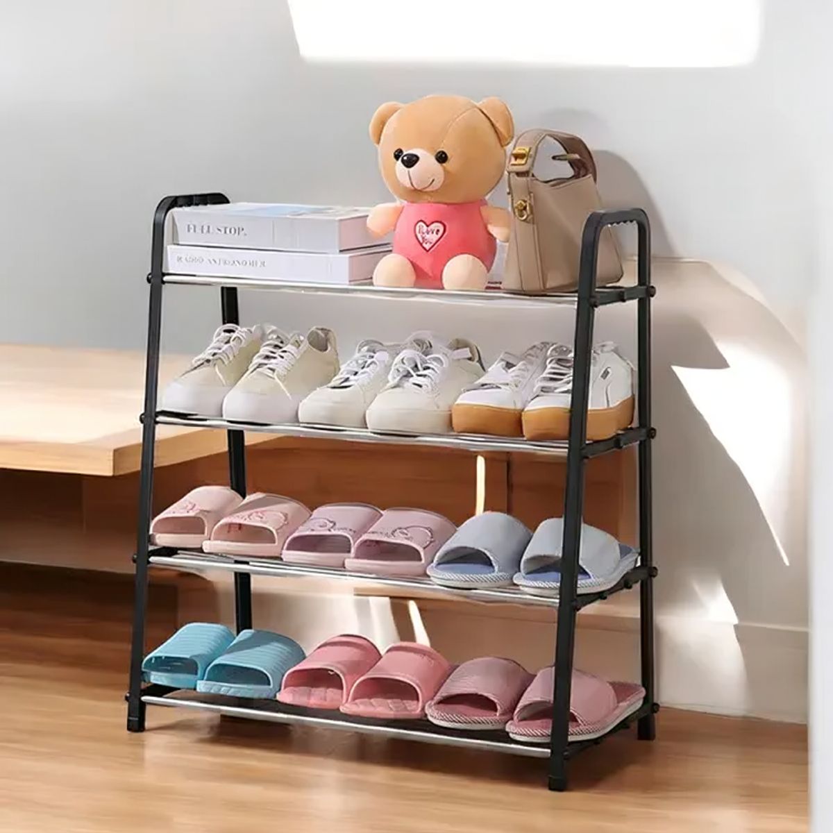 SIRENA - Organizador de zapatos color negro diseño modular y apilable