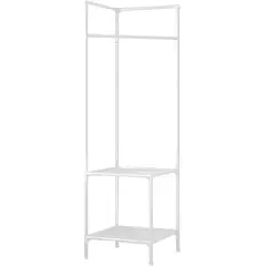 SIRENA - Perchero organizador de ropa y zapatos blanco de 188 cm de altura