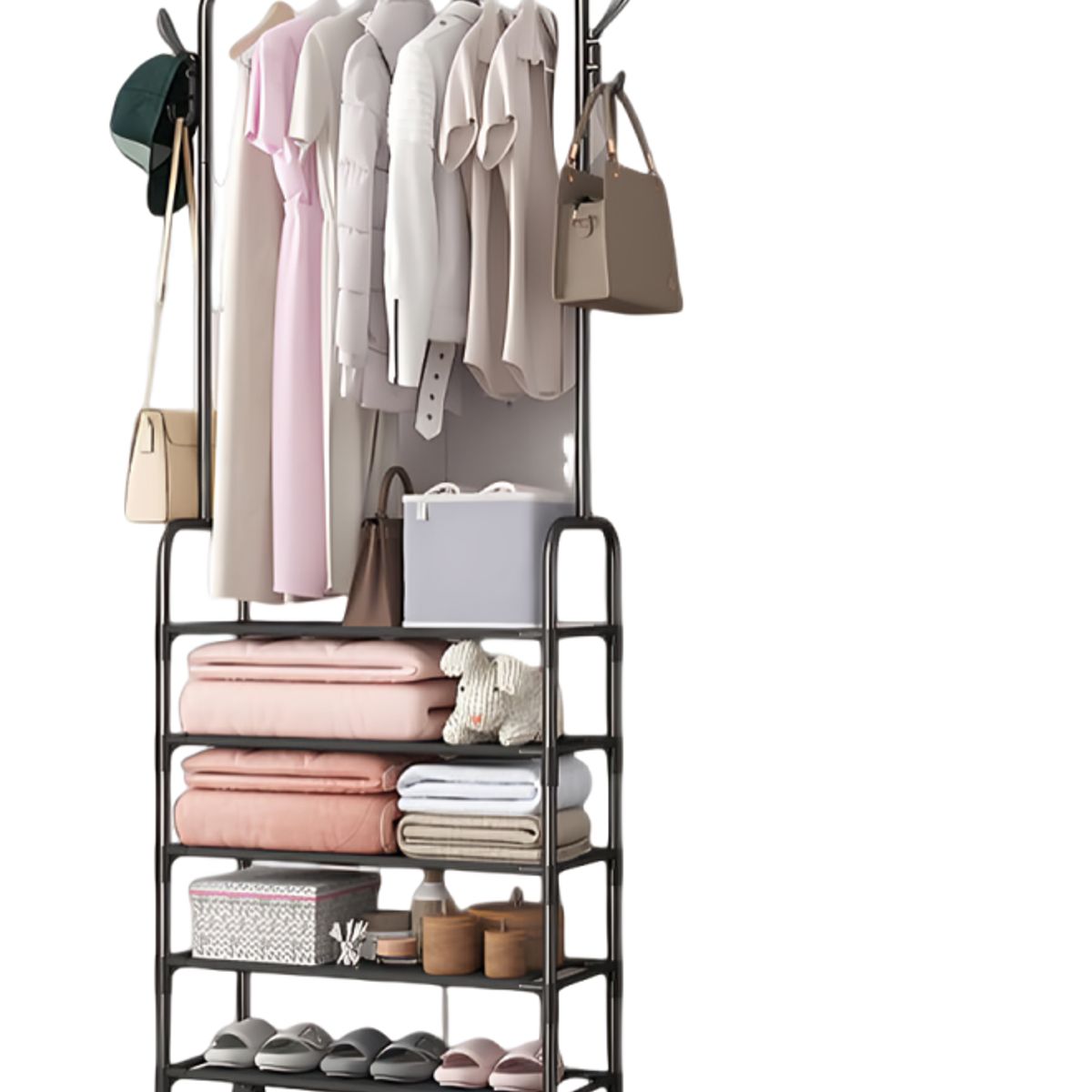 SIRENA - Perchero para ropa con compartimientos especiales para bolsos