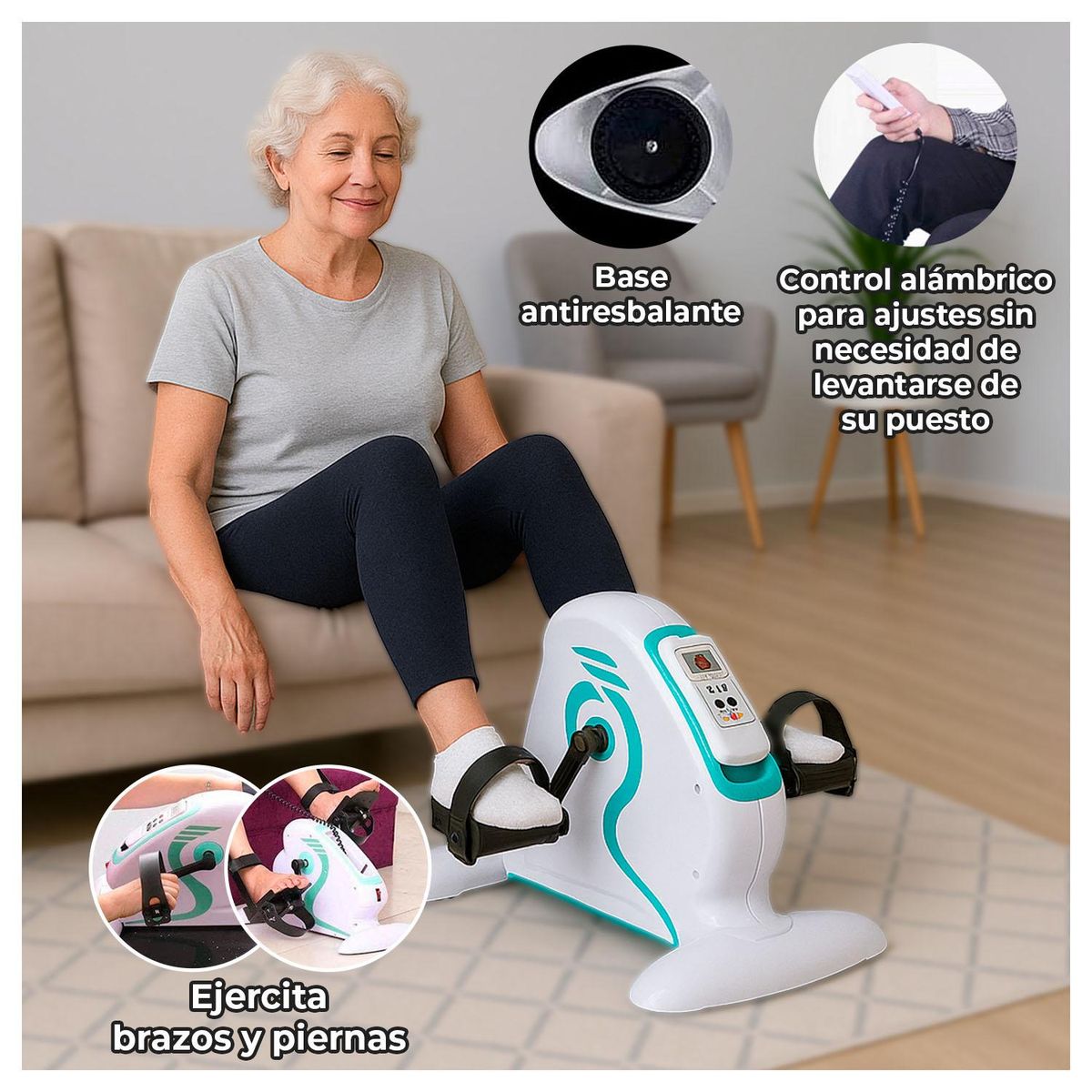 GLOBAL LATIN GROUP - Pedalera Rehabilitación Eléctrica con Control y Pantalla LED