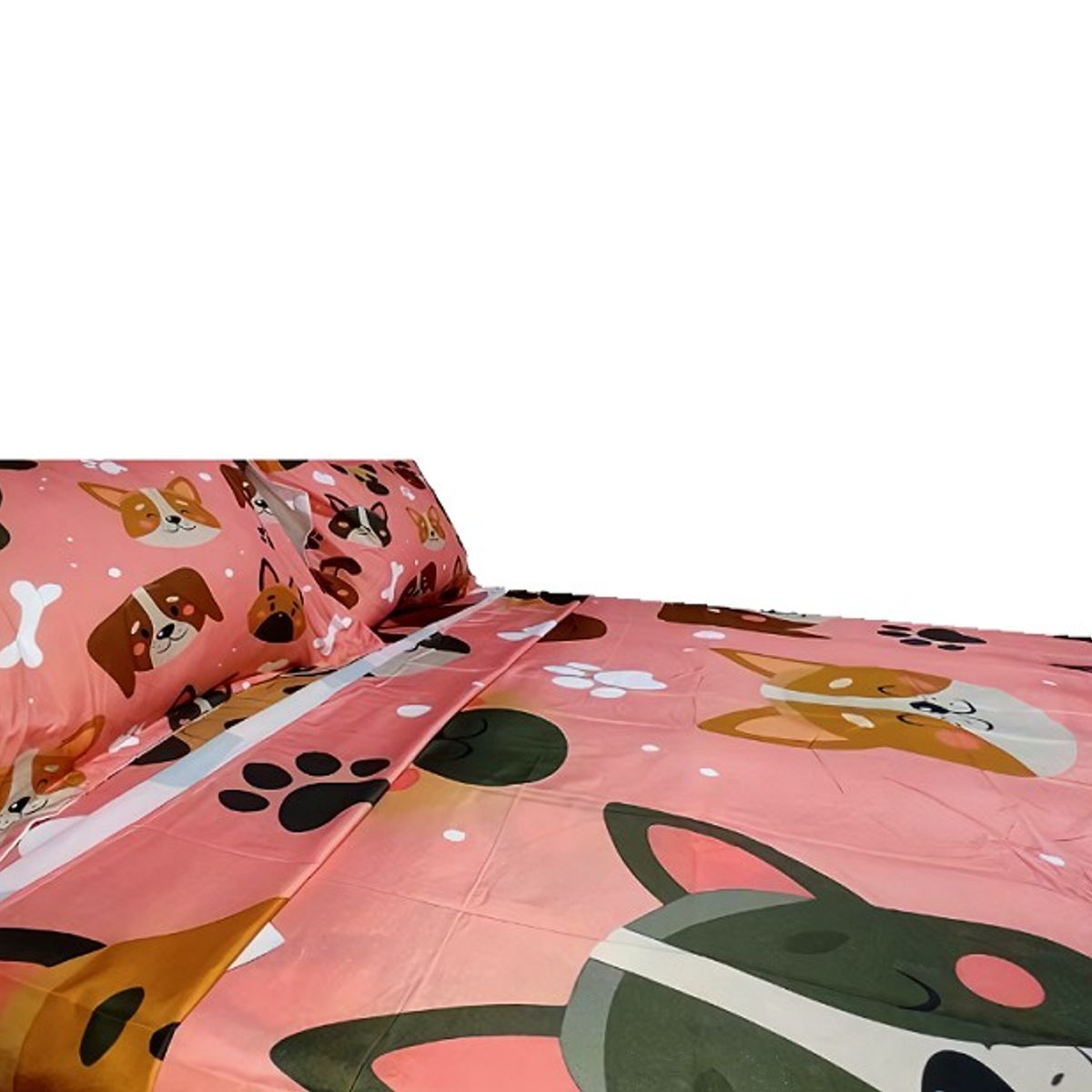 GENERICO - Juego de sábanas DOGGY LOVE 1,5 PLAZAS