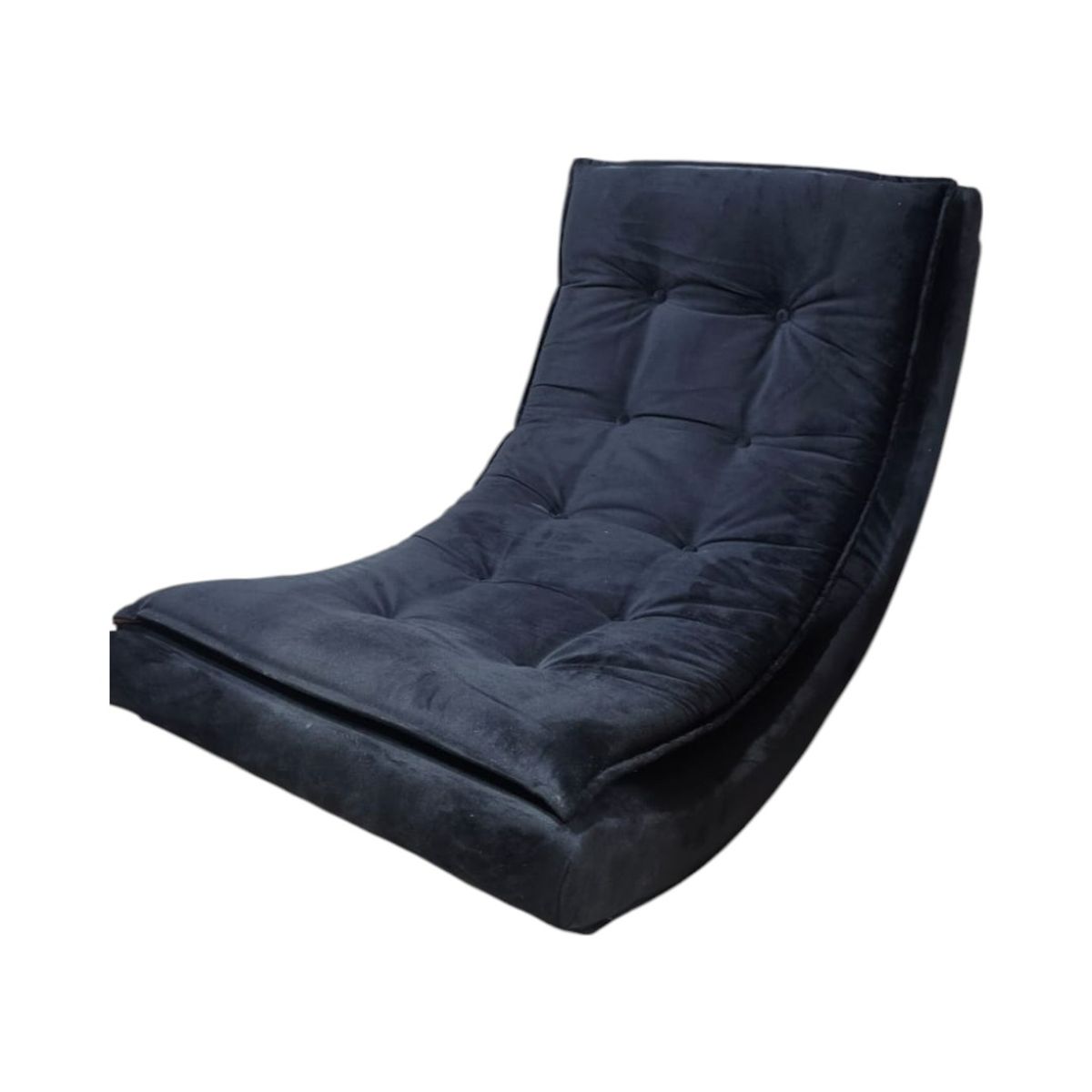 DISEÑOS VALESTRINI - POUF MECEDOR FELPA NEGRA