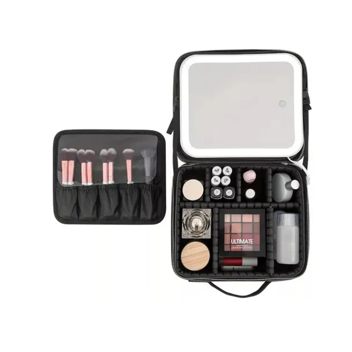 GENERICO - Organizador De Maquillaje Cosmetiquero Con Espejo Led Usb