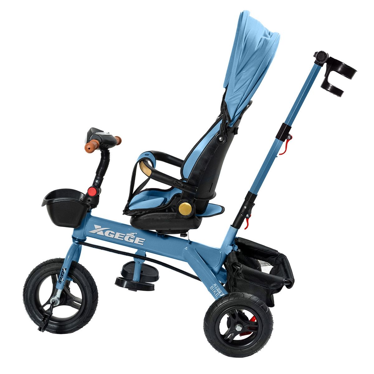 MUNDO ONLINE - Coche Triciclo Paseo Con Foco 360º Reclinable 4 en 1