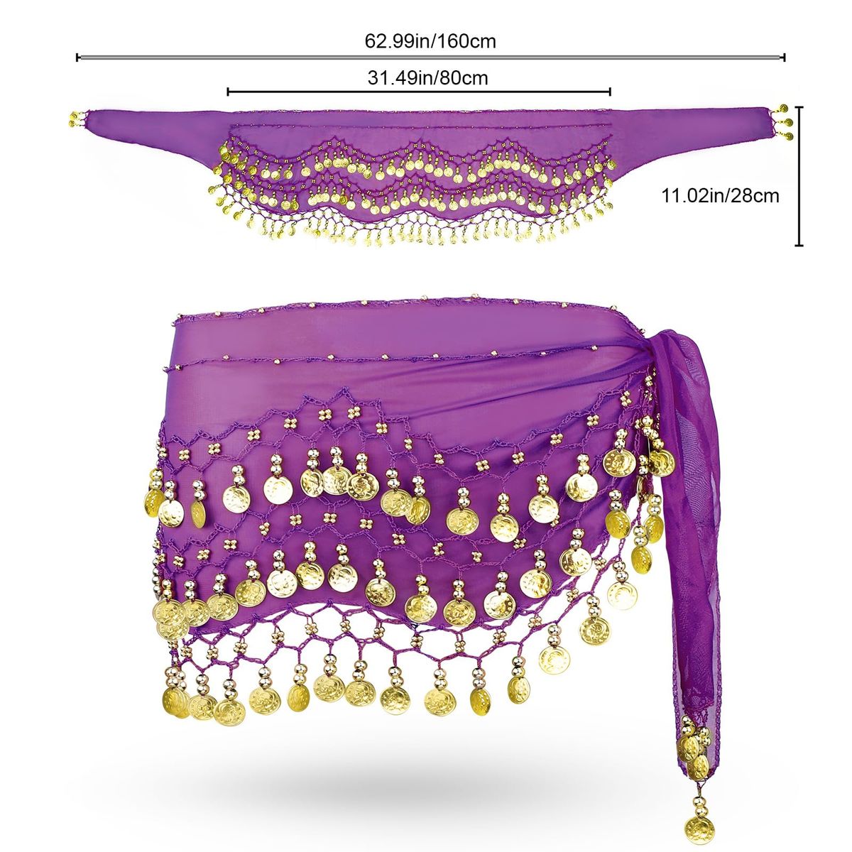ATURE - Caderines Pañuelos Gasa Con Monedas Danza Arabe