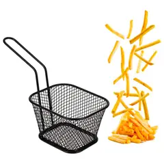 WAKESHOME - Mini Cestas para Freír Soporte para Papas Fritas de Acero Inoxidable