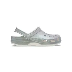 CROCS - Zueco Mujer Classic Con Brillos Plateado