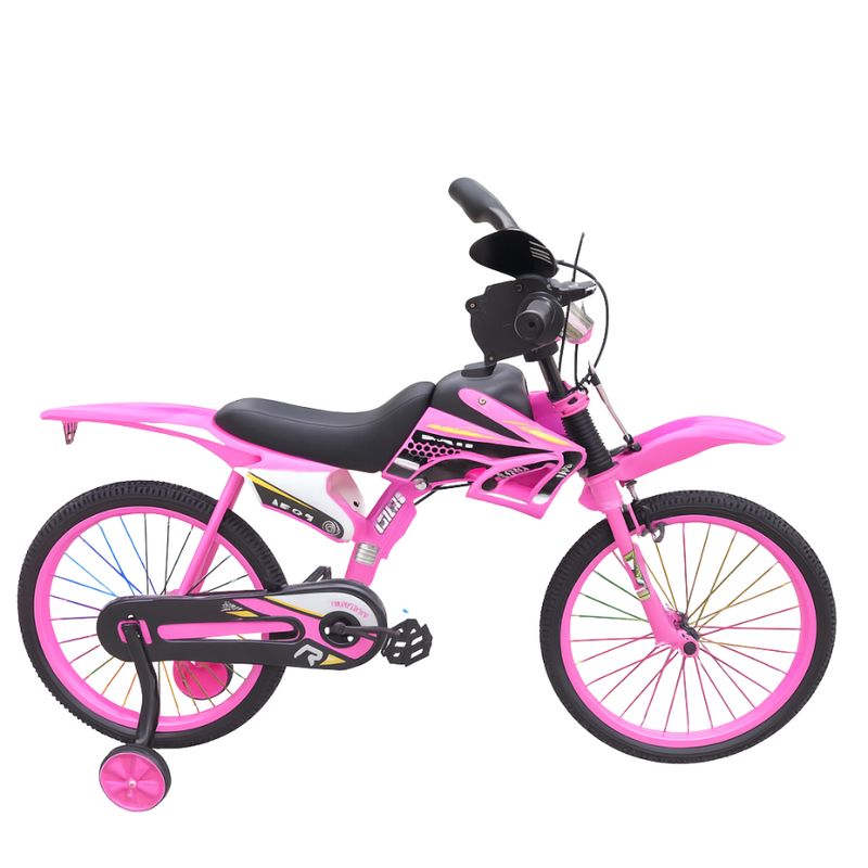 GENERICO - Bicicleta Aro 20 /Bicimoto Infantil Con Sonido de Moto Rosa
