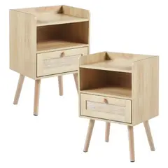 HABITA2 CHILE - Pack 2 Velador Wood 1.0 (Mesa de Noche)