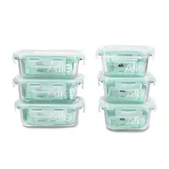 ALLEGRA - Set 12 Contenedores Tapers Hermeticos Vidrio