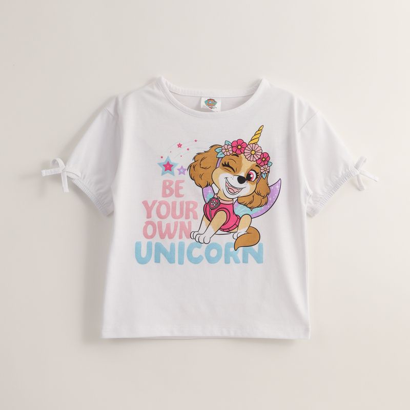 PAW PATROL - Polera Manga Corta Niña Skye Be Your Own Blanco Paw Patrol