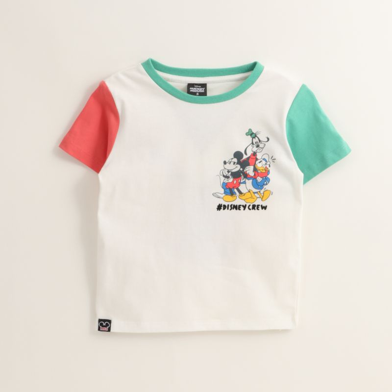 DISNEY - Polera Manga Corta Niño Mickey #Disneycrew Blanco Disney