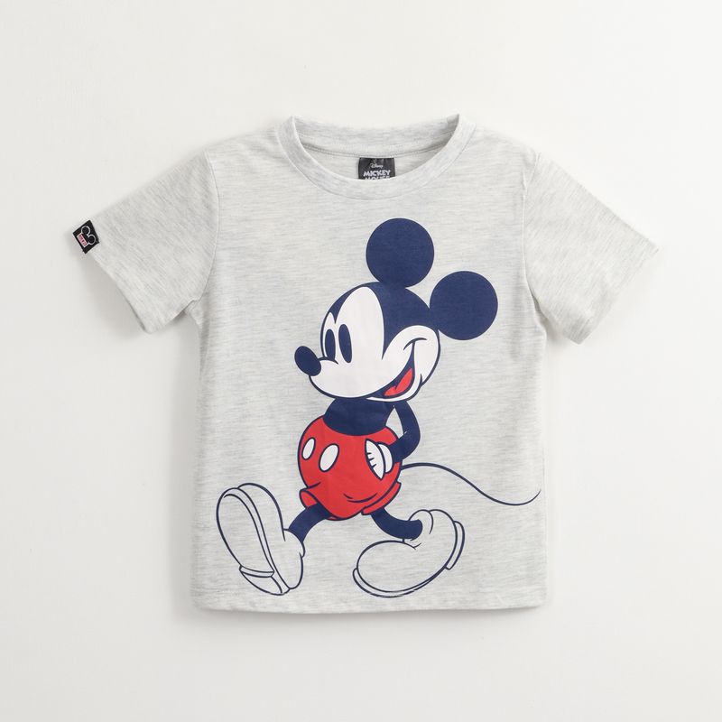 DISNEY - Polera Manga Corta Niño Mickey Two Sides Gris Disney