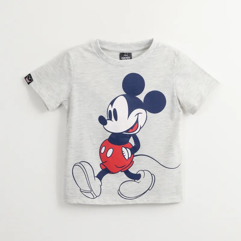 DISNEY - Polera Manga Corta Niño Mickey Two Sides Gris Disney