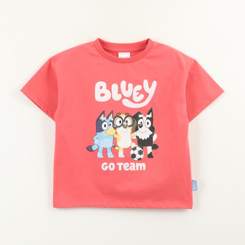 BLUEY - Polera Manga Corta Niño Rojo Mackenzie Honey Y Bluey