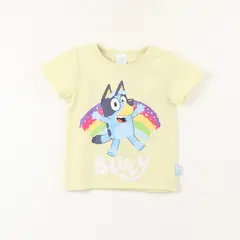 BLUEY - Polera Manga Corta Niña Arcoiris Verde