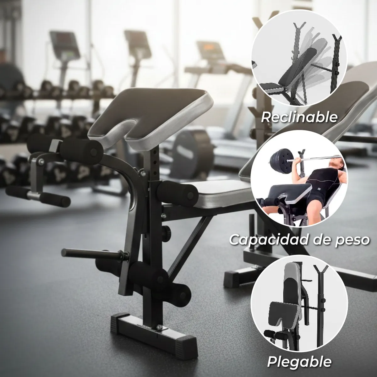 21K SPORTS - Press Banca Abdominal inclinable  y declinable + Banco Scott