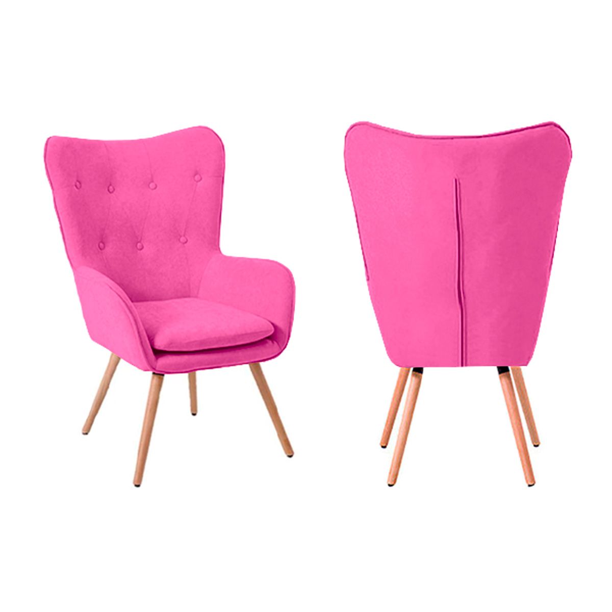 SDFIT - Set 2x Sillas Sitial Poltrona Marshall - Fucsia - B5077-2