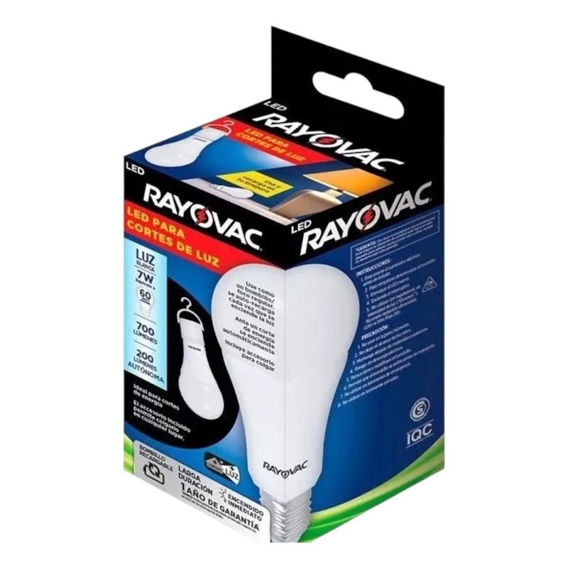 RAYOVAC - Ampolleta led Rayovac ROVVLEB18 Bulbo color luz fria 7W