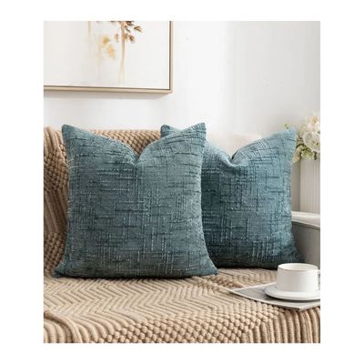 Imagen 2 del producto Set De Piecera + 2 Fundas Chenille 2 Plazas/King - Celeste