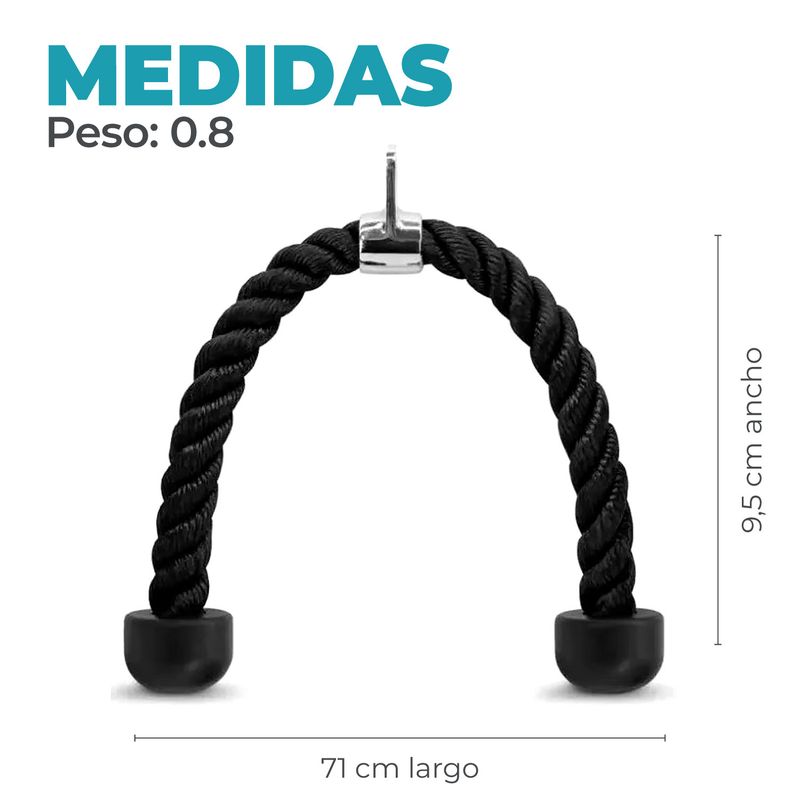 MUNDO ONLINE - Cuerda Soga Para Tricep Bicep Polea Mancuernas Gym