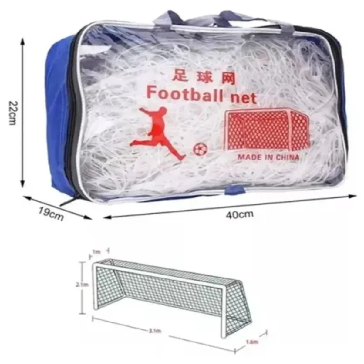GENERICO - Red Malla De Baby Futbol Trenzado Eco par