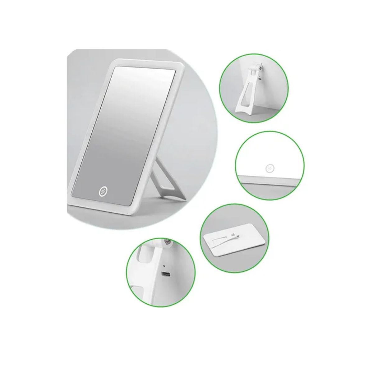 GENERICO - Espejo De Maquillaje Luz Led Táctil De Tocador Yb-016