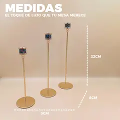 MUNDO ONLINE - Candelabro 3 Piezas Porta Vela Centro de Mesa Iris Mosaico